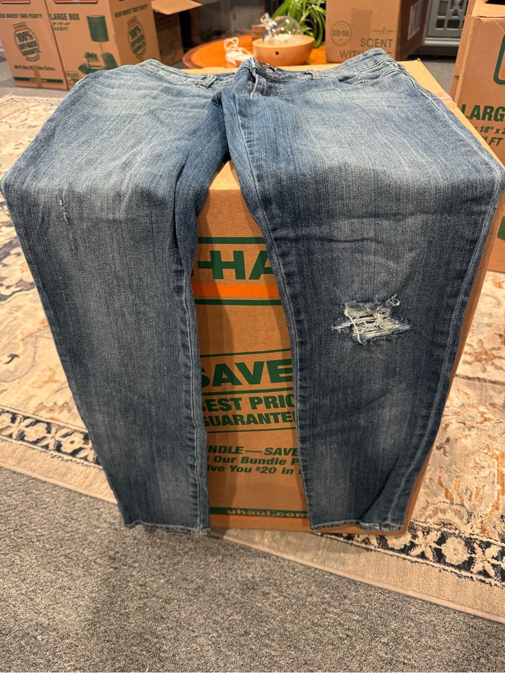 Kut from the Kloth Women's Boot Cut Distressed Blue Jeans